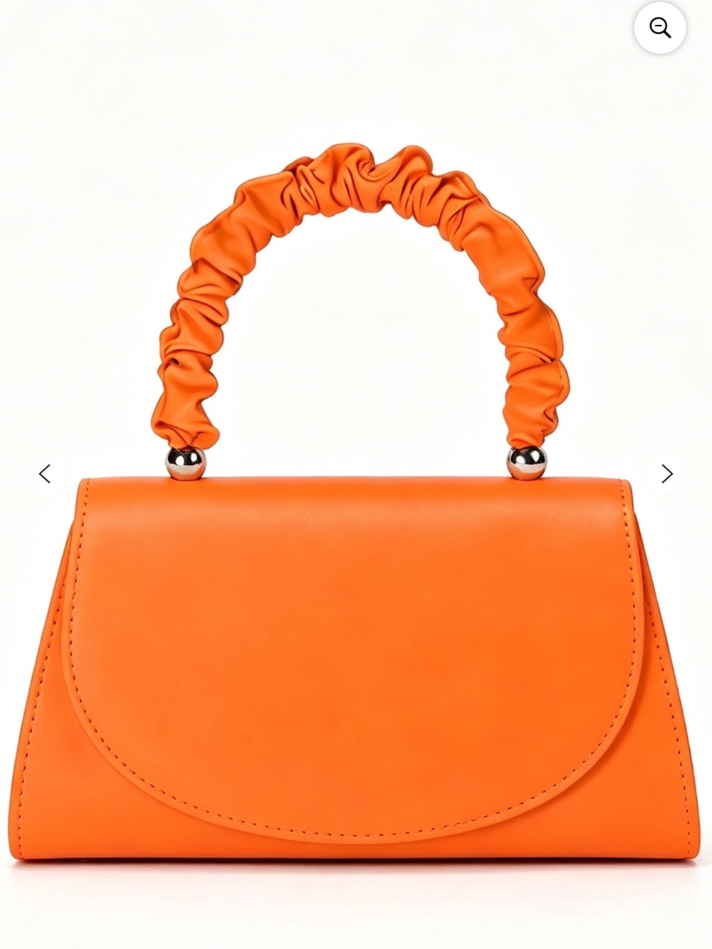 Orange Mini Top-Handle Bag with Ruched Handle